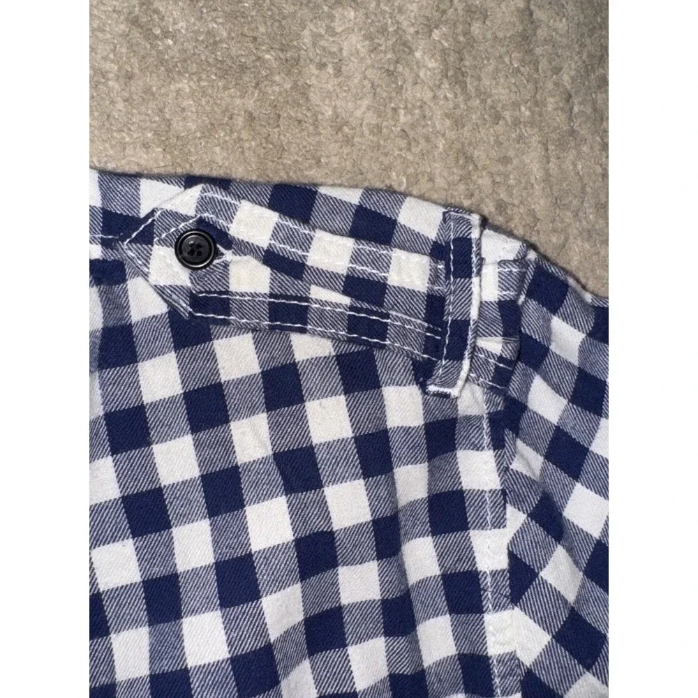 Gap Men's Blue Check Long Sleeve‎ Button Up Flannel Classic Shirt